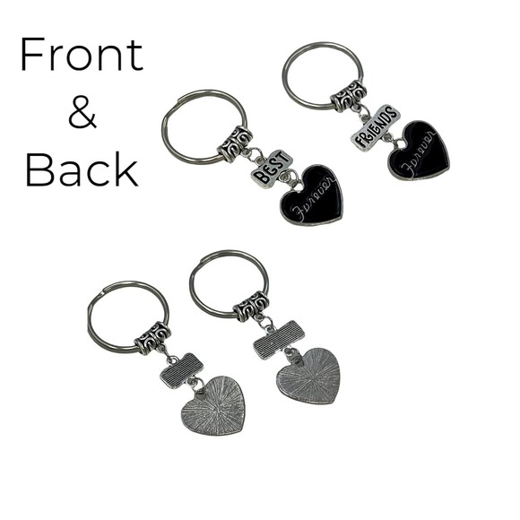 Evenchae Heart Keychains, Best Friends Forever Set of 2, Gift Bag, 2.5"L - Picture 3 of 3